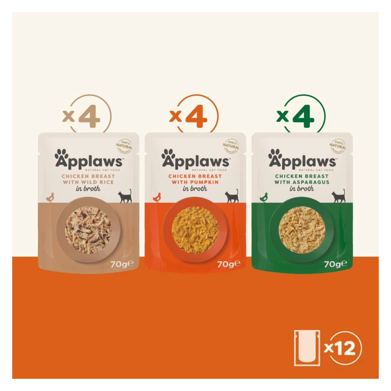 Applaws Kylling Mix vådfoder 12 x 70 g